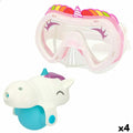 Set of water pistols and diving mask Eolo Unicorn 14,5 x 10 x 6,5 cm (4 Units)