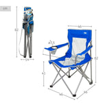 Foldable Camping Chair Aktive Blue Grey 46 x 82 x 46 cm (4 Units)