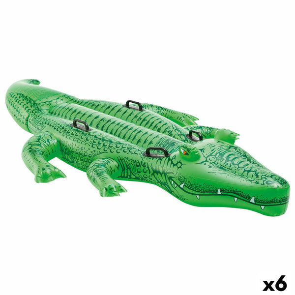 Inflatable Pool Float Intex Crocodile 203 x 30 x 114 cm (6 Units)