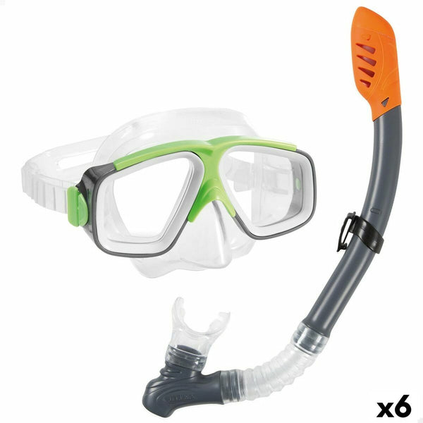 Snorkel Goggles and Tube Intex Surf Rider Children's (6 Units)