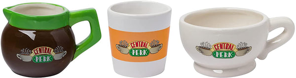 Friends Central Perk 3-Piece 3.5-Ounce Ceramic Sculpted Mini Cup Set