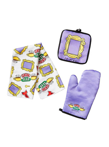 Friends Central Perk 3 Piece Oven Mitt & Towel Set