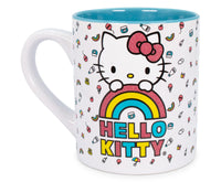 Sanrio Hello Kitty Rainbow Glitter Ceramic Mug § Holds 14 Ounces