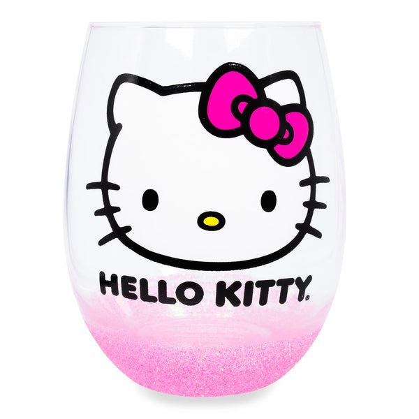 Sanrio Hello Kitty Teardrop Stemless Wine Glass § Holds 20 Ounces