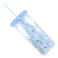 Disney Lilo & Stitch Floral Pattern 20oz Plastic Cold Cup w/ Lid and Straw