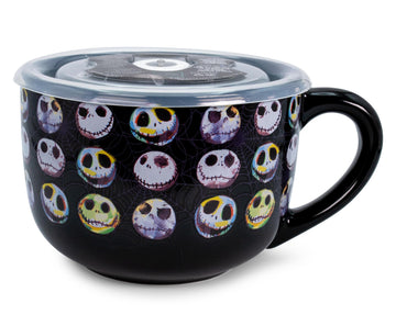 Disney The Nightmare Before Christmas Jack Expressions Ceramic Soup Mug with Lid