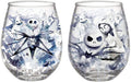 Nightmare Before Christmas Ink Blot 2 Piece 20oz Stemless Wine Glass Set