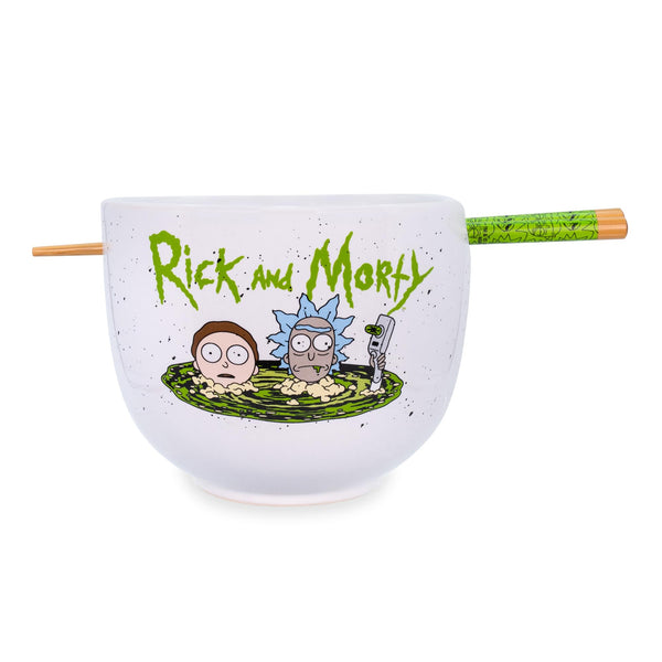 Rick and Morty Portal Japanese Dinnerware Set § 20-Ounce Ramen Bowl, Chopsticks