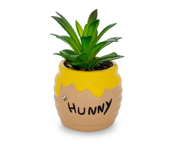 Disney Winnie The Pooh Hunny Pot Ceramic Mini Planter with Artificial Succulent