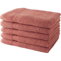 TODAY Lot de 5 Draps de Bain 100 % coton - 70x130 cm - Terracotta