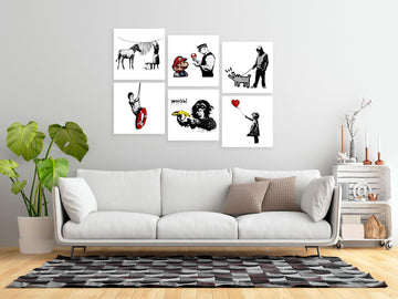 Canvas Print - Banksy Style (6 Parts)