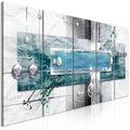 Canvas Print - Mysterious Mechanism (5 Parts) Narrow Blue