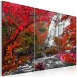 Canvas Print - Beautiful Waterfall: Autumnal Forest