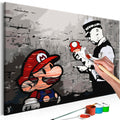 DIY canvas painting - Mario (Banksy)