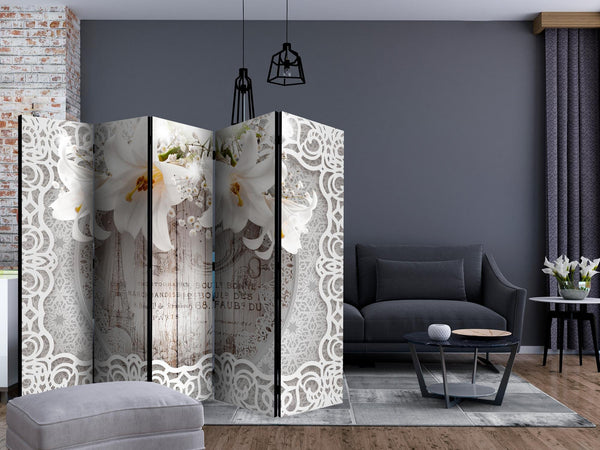 Room Divider - Lilies and Quilted Background II [Room Dividers]