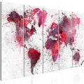 Canvas Print - Bloody Map (5 Parts) Narrow