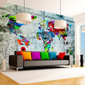 Self-adhesive Wallpaper - Map - Graffiti