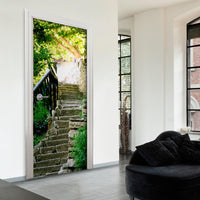 Photo wallpaper on the door - Stony Stairs