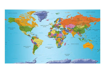 Self-adhesive Wallpaper - World Map: Colourful Geography II