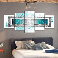 Canvas Print - Turquoise blizzard (5 Parts) Wide