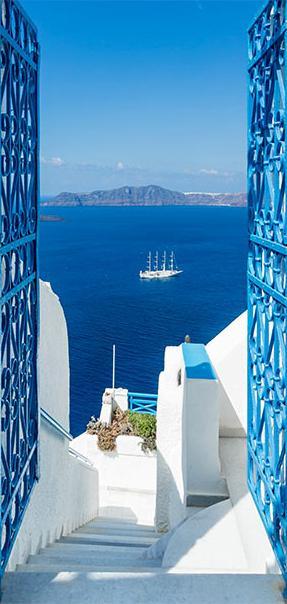 Photo wallpaper on the door - Holidays in Greece