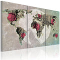 Canvas Print - Map of the World: Full moon - triptych