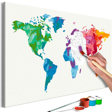 DIY canvas painting - Colours of the World