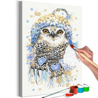 DIY canvas painting - Cold Owl