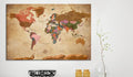 Canvas Print - World Map: Brown Elegance