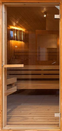 Photo wallpaper on the door - Sauna