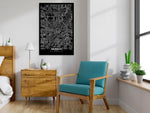 Canvas Print - Dark Map of Munich (1 Part) Vertical