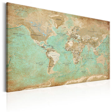 Canvas Print - World Map: Celadon Journey