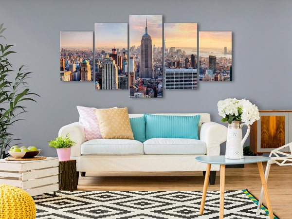 Canvas Print - Sunny Metropolis (5 Parts) Wide