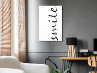 Canvas Print - Black and White: Smile (1 Part) Vertical