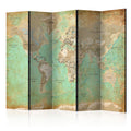 Room Divider - Turquoise World Map  [Room Dividers]