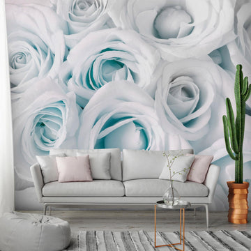 Self-adhesive Wallpaper - Satin Rose (Turquoise)