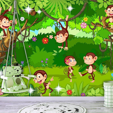 Self-adhesive Wallpaper - Monkey Tricks