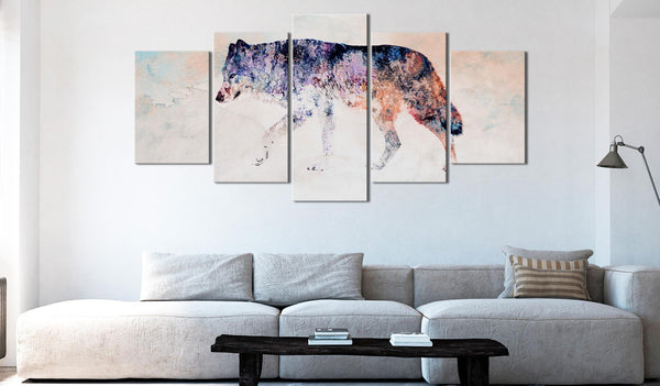 Canvas Print - Lonely Wolf (5 Parts) Wide