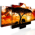 Canvas Print - Flock of birds over the savannah