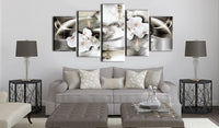 Canvas Print - Orchids among the waves of gold