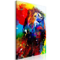 Canvas Print - Lion and Watercolours (1 Part) Vertical