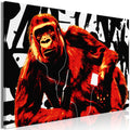 Canvas Print - Pop Art Monkey (1 Part) Narrow Red