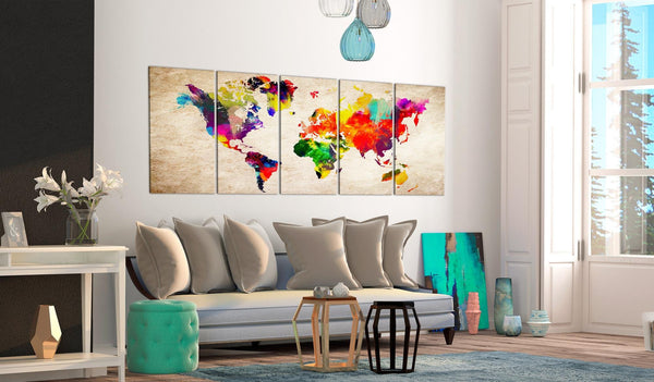 Canvas Print - World Map: Painted World