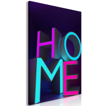 Canvas Print - Home Neon (1 Part) Vertical