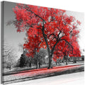 Canvas Print - Autumn in the Park (1 Part) Wide Red