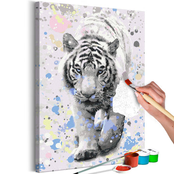 DIY canvas painting - White Tiger