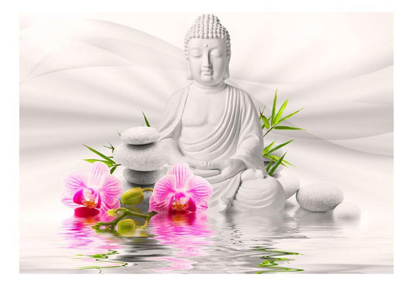 Wallpaper - Buddha and Orchids