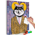 DIY canvas painting - Dog in Suit