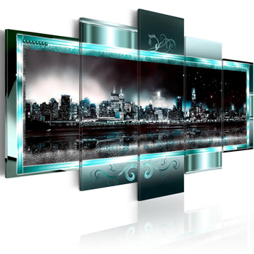 Canvas Print - Turquoise New York: Starry Night