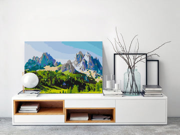 DIY canvas painting - Dolomite Peaks